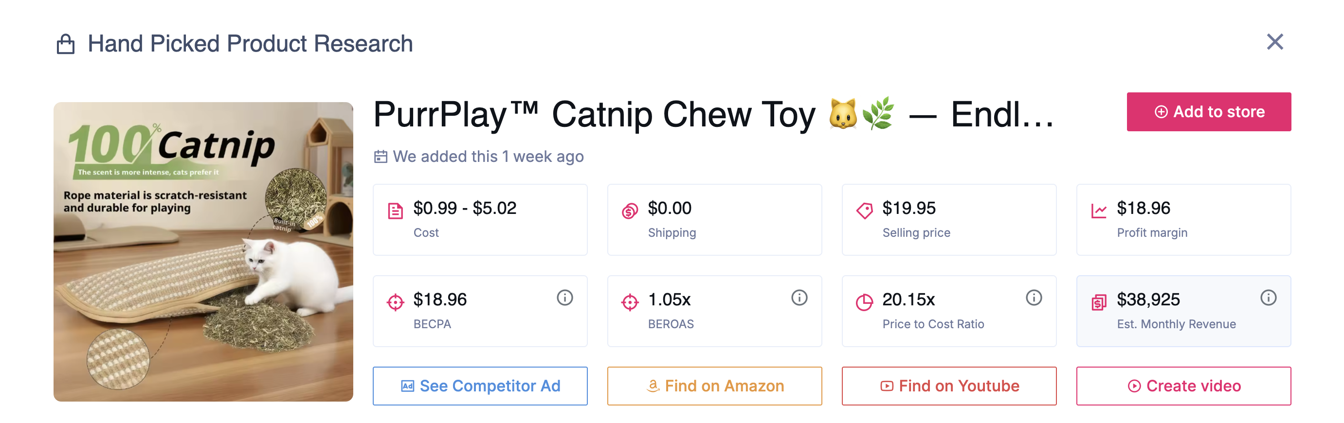 PurrPlay Catnip Chew Toy 