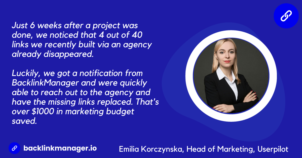 How to save on link-building: Emilia Korczynska, the Head of Marketing at Userpilot