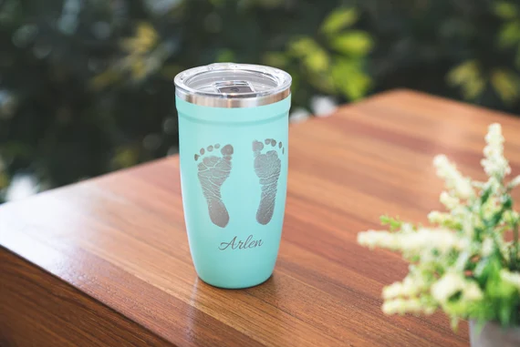Baby Footprint Tumbler (etsy.com)