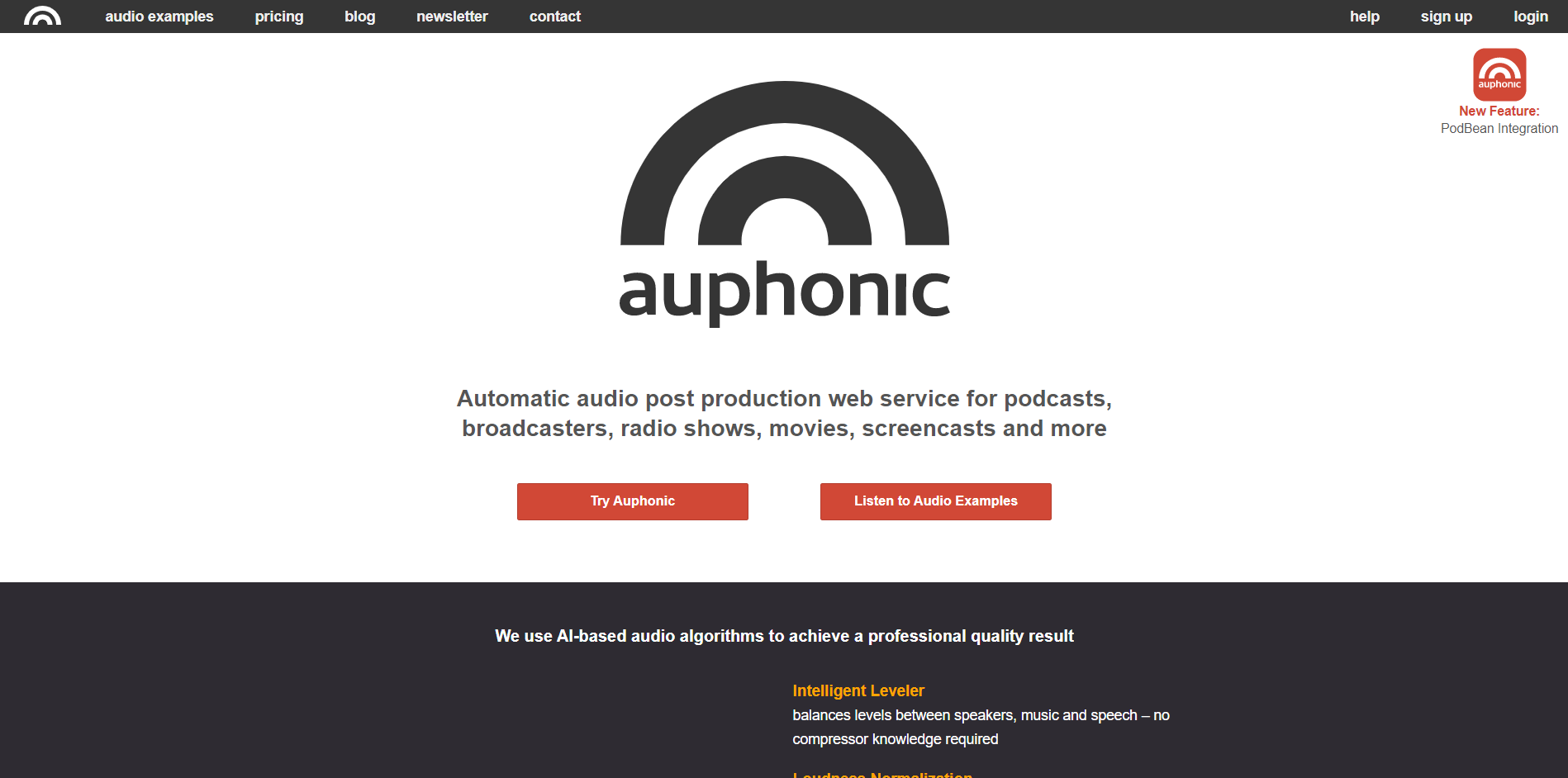 Auphonic main page