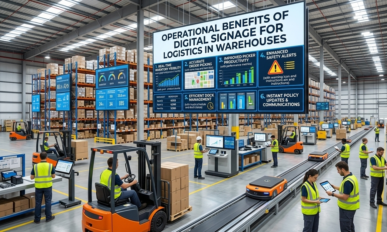 6 Best Digital Signage Software Companies for Logistics 9 operational benefits of digital signage for logistics provide in warehouses