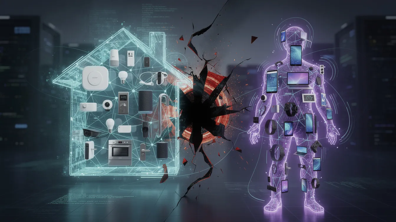 A visual representation of separate networks for smart home devices and personal devices.