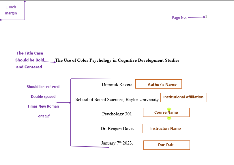 APA Header sample
