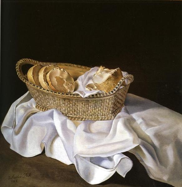 Still Life with a Basket of Bread (Salvador Dalí, 1926)