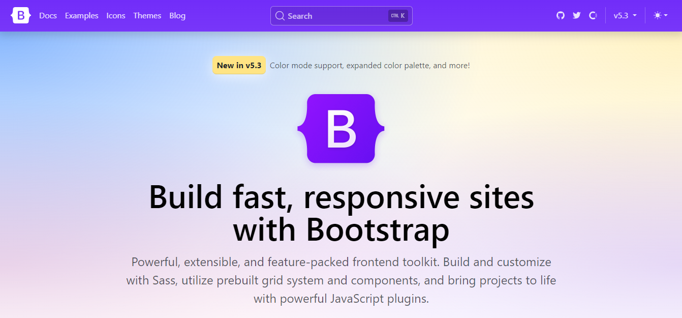 Bootsrap as one of the most popular javascript frameworks