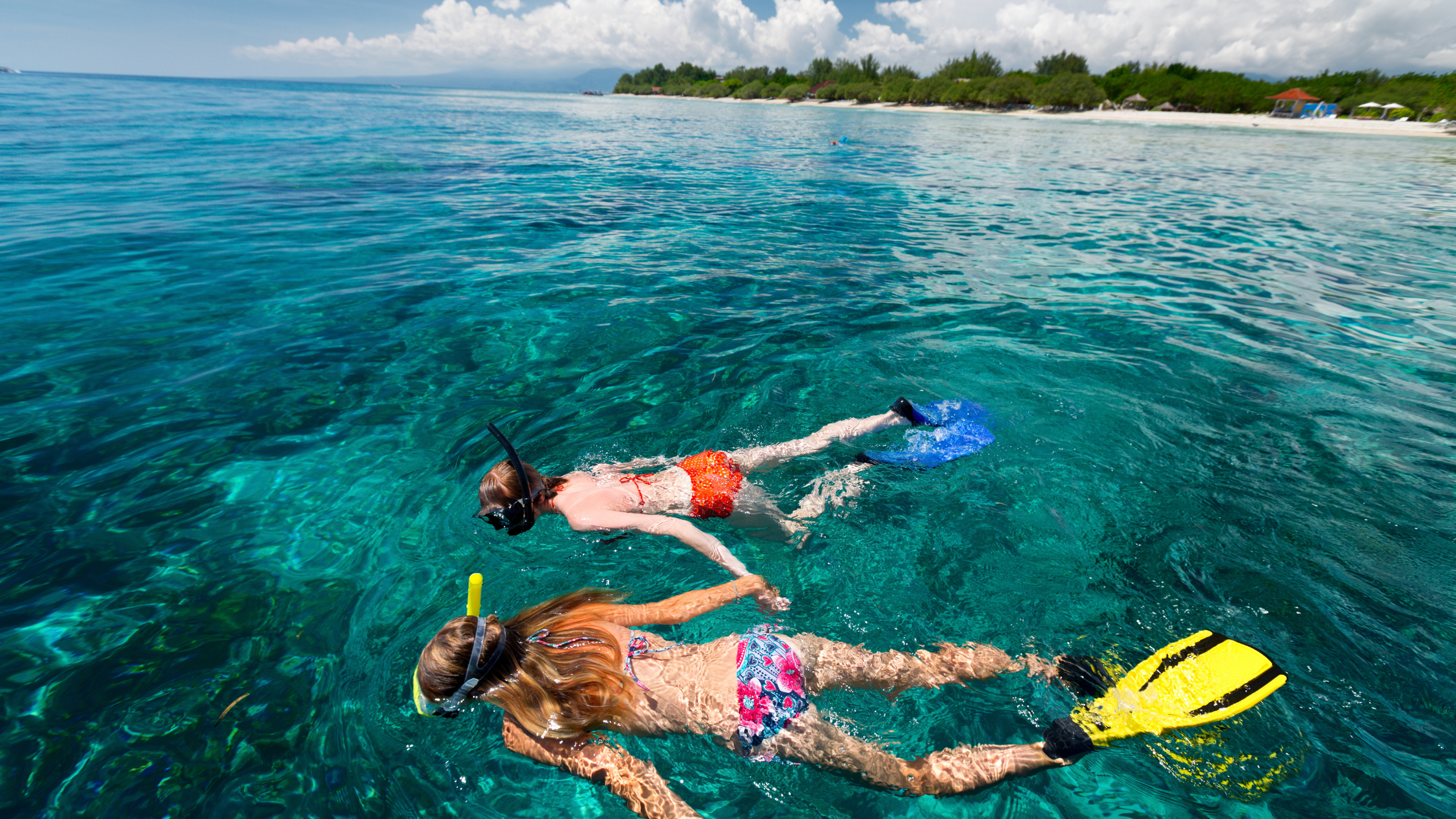 Snorkeling at Bali's clear water ocean