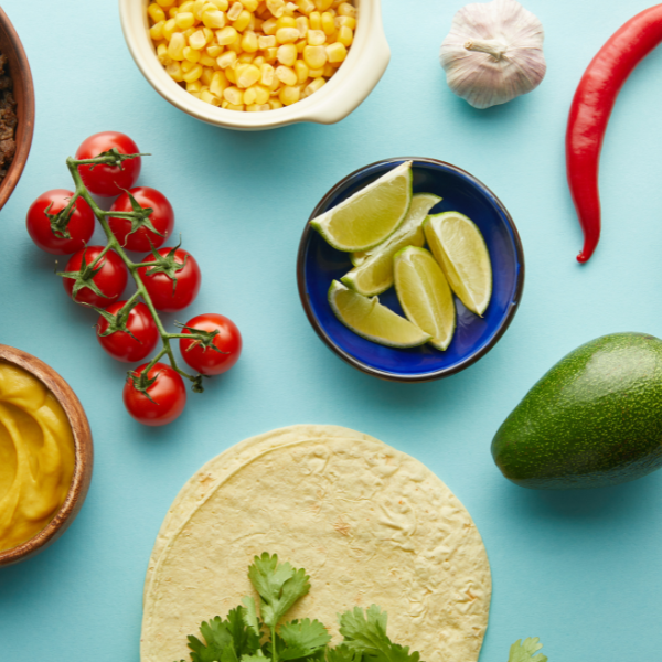 An image of fresh, high-quality taco ingredients.