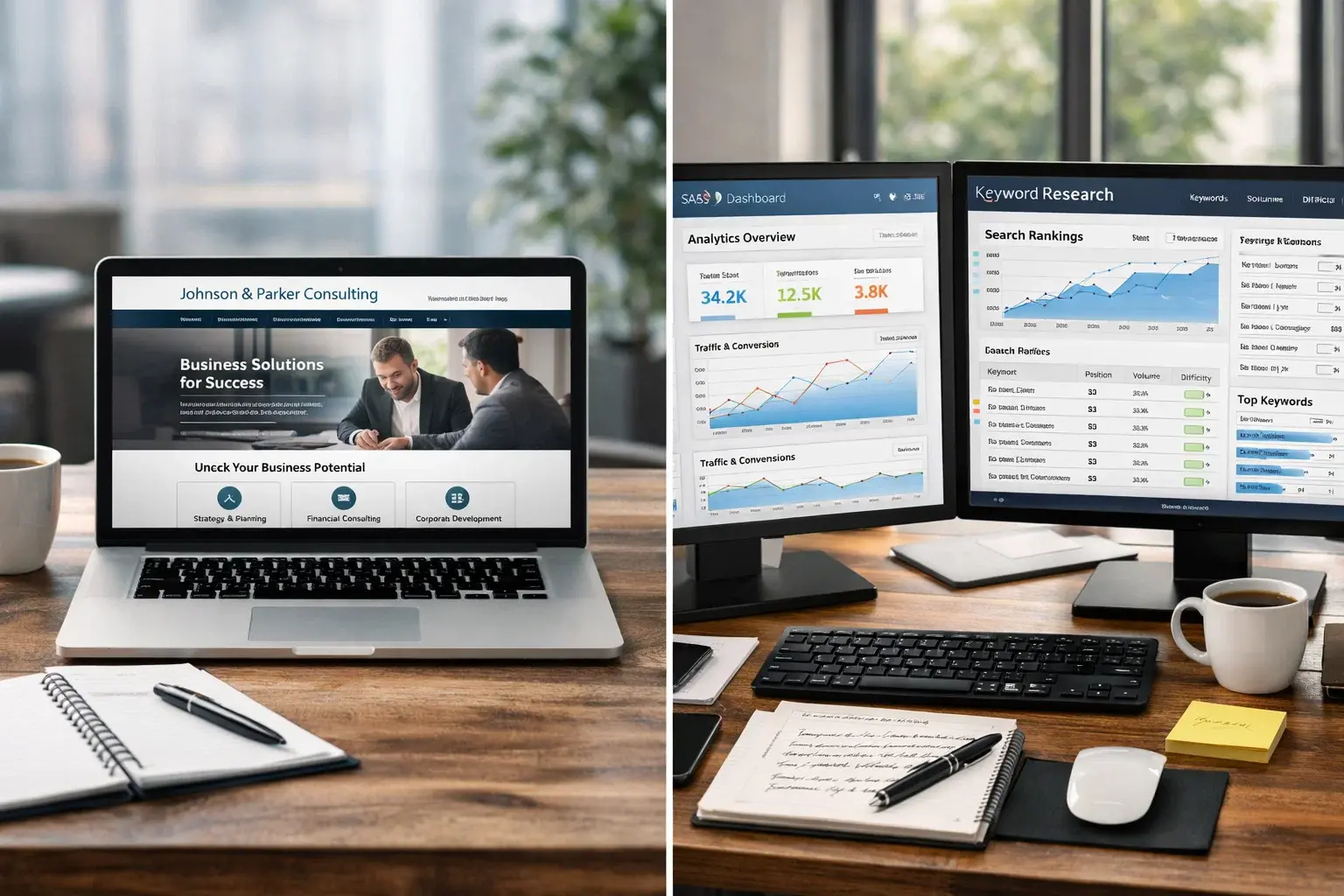 Comparison of SaaS SEO strategy and traditional website SEO analytics