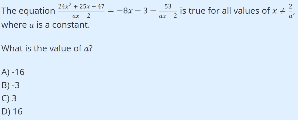 SAT math section question 2