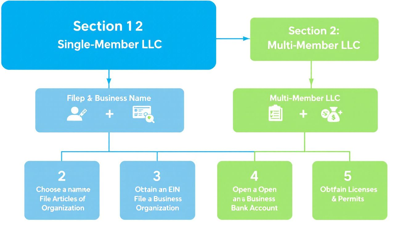 A chart outlining filing requirements for different types of LLCs.
