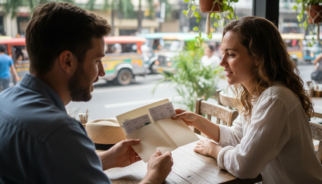 Workflow for creating a dummy ticket for Manila visa with built-in verification