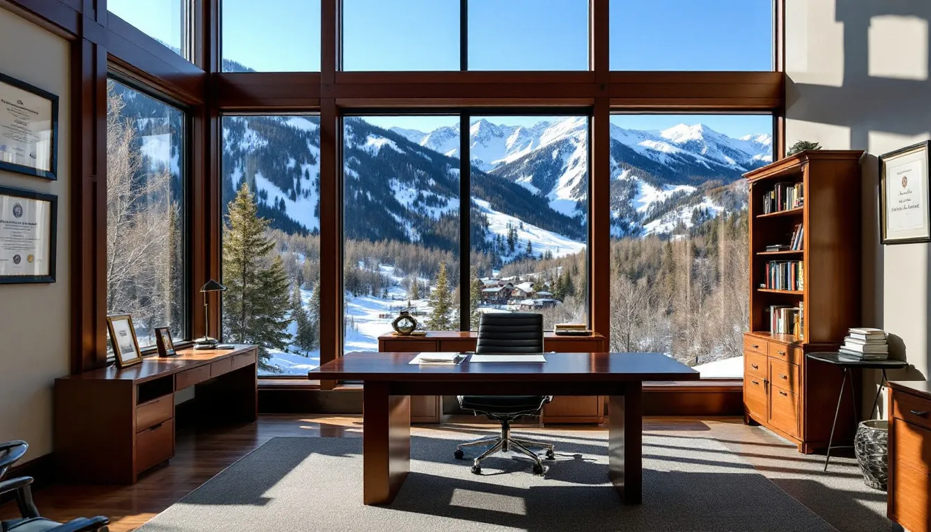 The image depicts attorney Steve Johnston's law office set against the picturesque backdrop of Winter Park, Colorado, showcasing a blend of professional legal services and stunning natural scenery. This setting emphasizes the commitment of experienced workers compensation attorneys to assist injured workers in navigating their workers compensation claims and receiving the benefits they deserve.