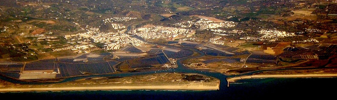 An aerial view of Tavira
