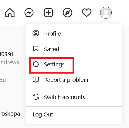 settings instagram