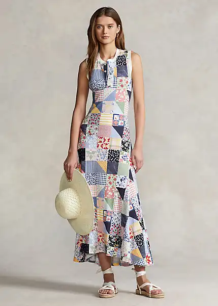 quilt-print-sleeveless-dress