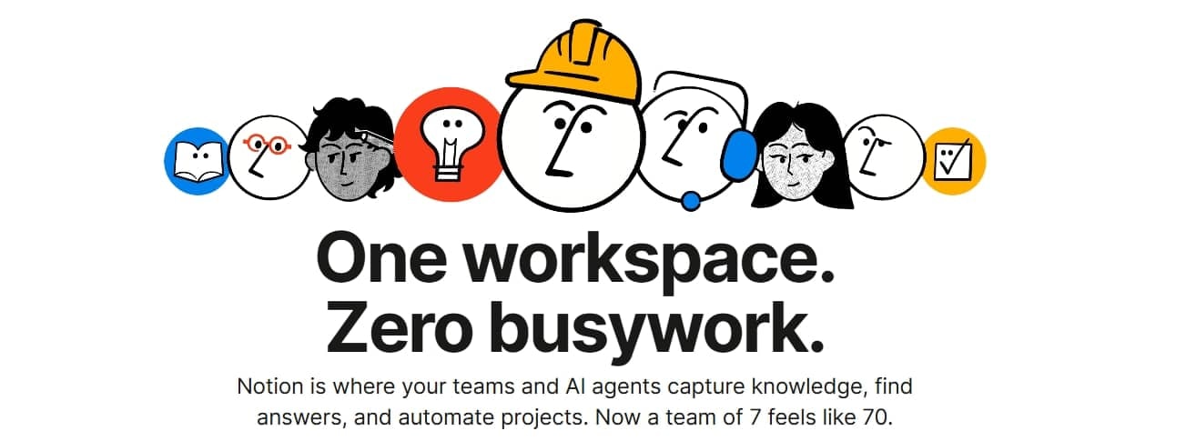 Notion product landing page