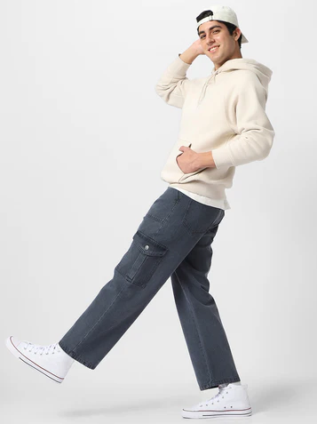 grey cargo jeans