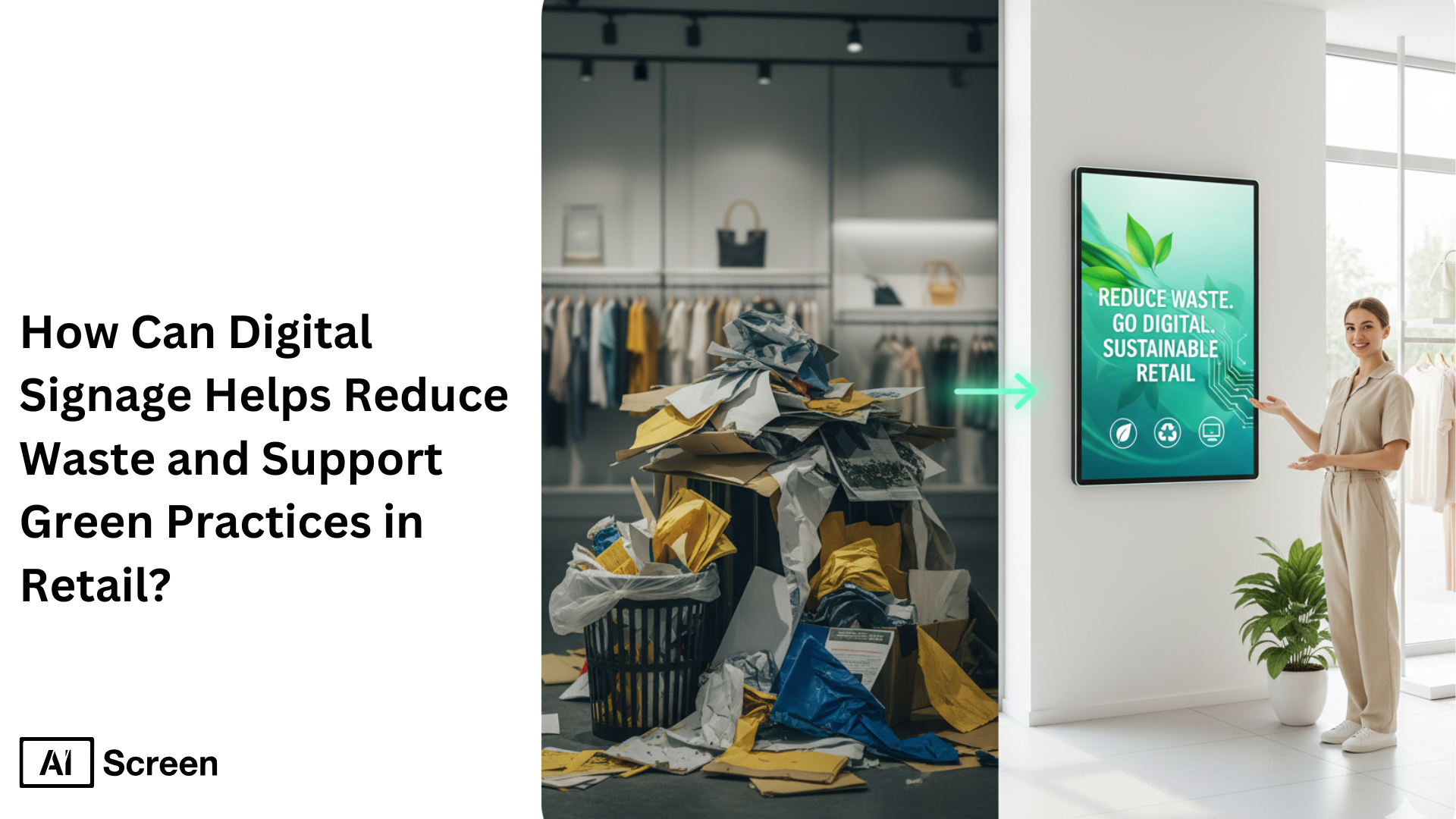 How Can Digital Signage Helps Reduce Waste and Support Green Practices in Retail? 1 digital signage helps reduce waste and promotes eco friendly practices in retail