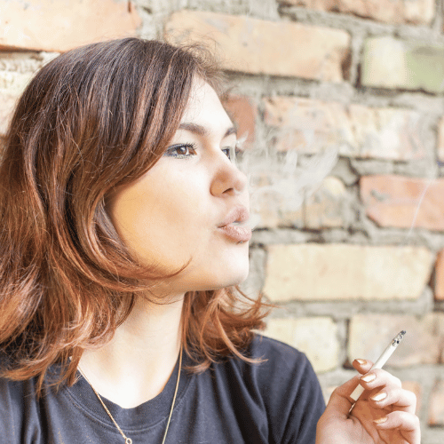 person smoking outside