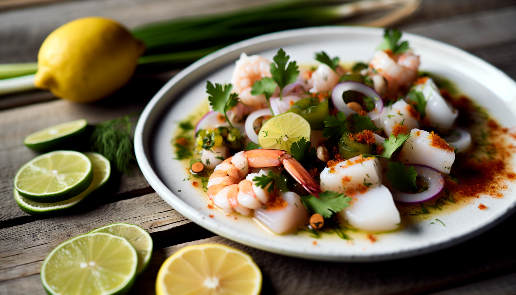 A tantalizing platter of freshly prepared ceviche