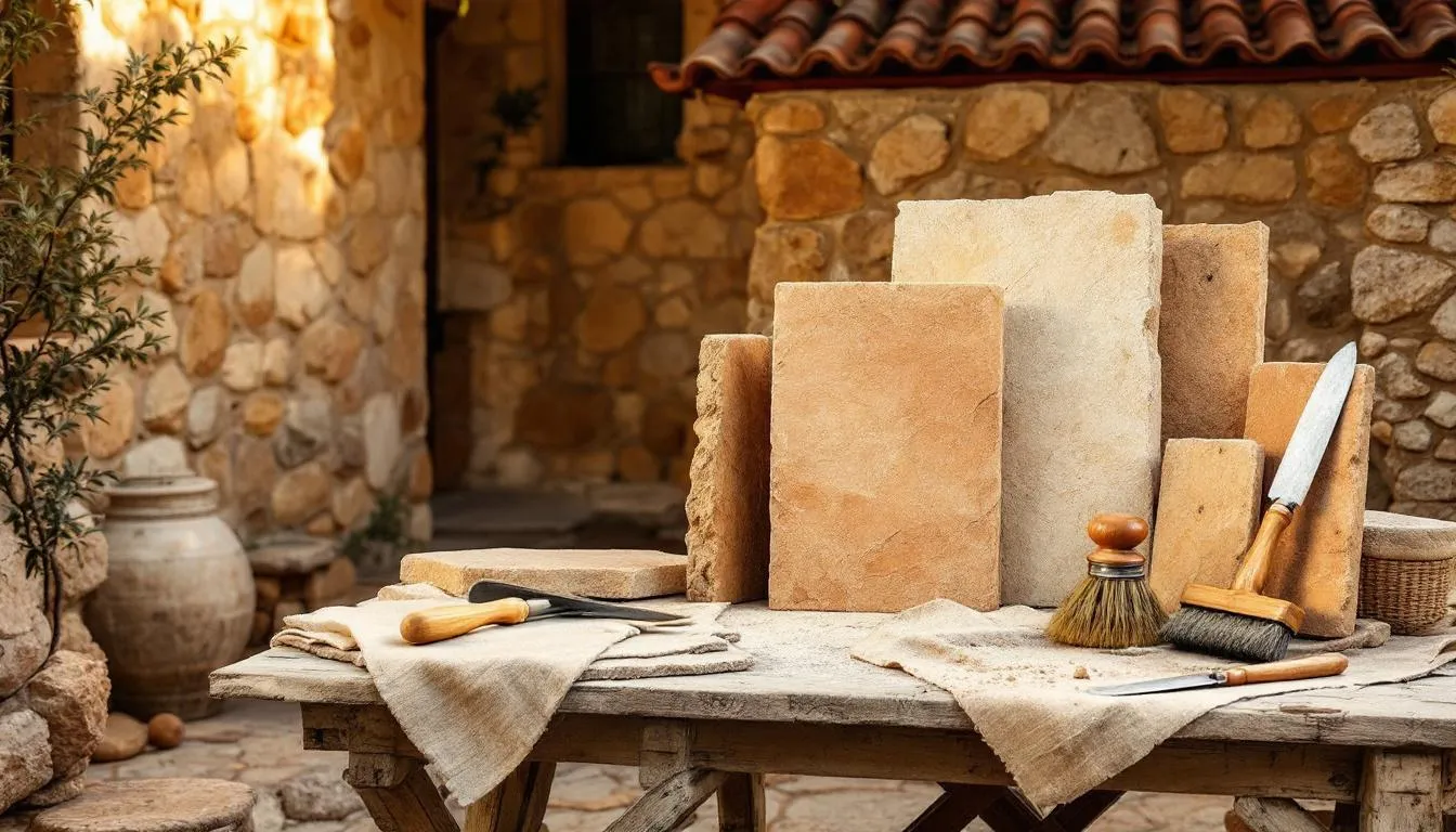 Tools and materials for maintaining stonework cladding.