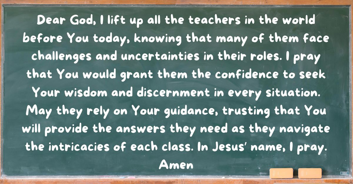 School year prayer for teachers based on James 1:5 