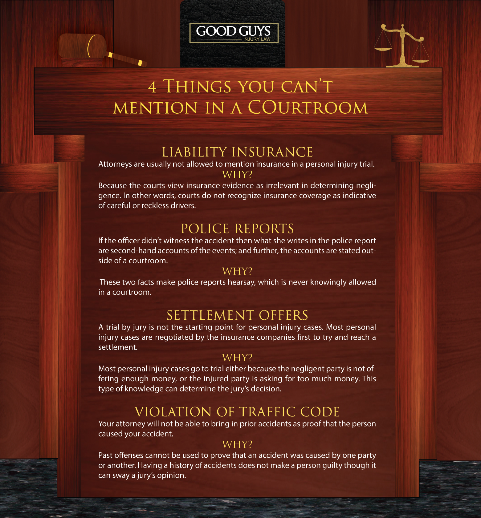 4 Things You Can't Mention In A CourtRoom Infographic