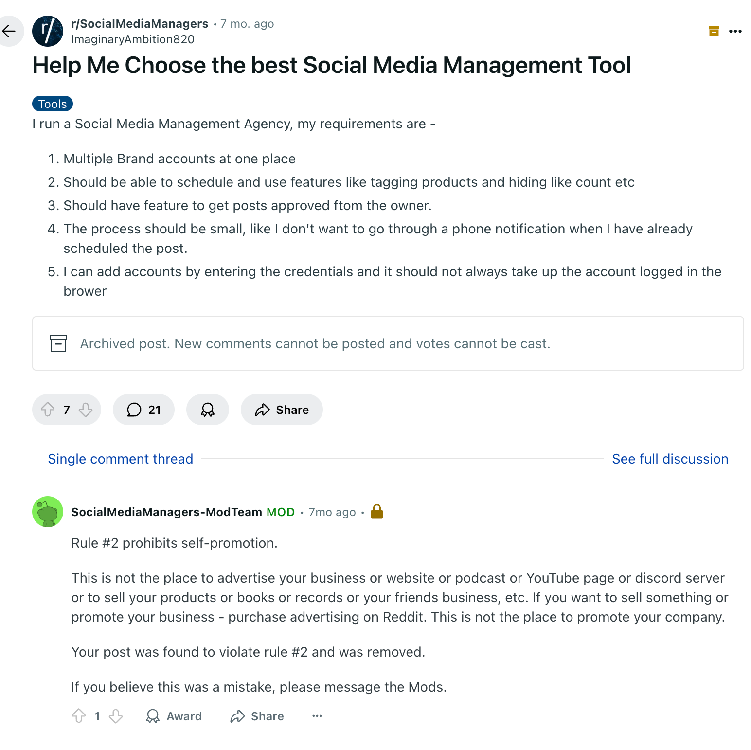 Reddit-Marketing als Selbstdarstellung wird leicht verboten