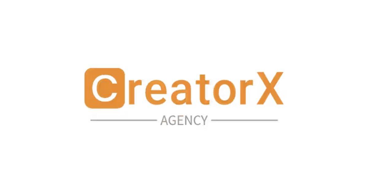 Logo of CreatorX Agency, featuring bold, orange "CreatorX" text