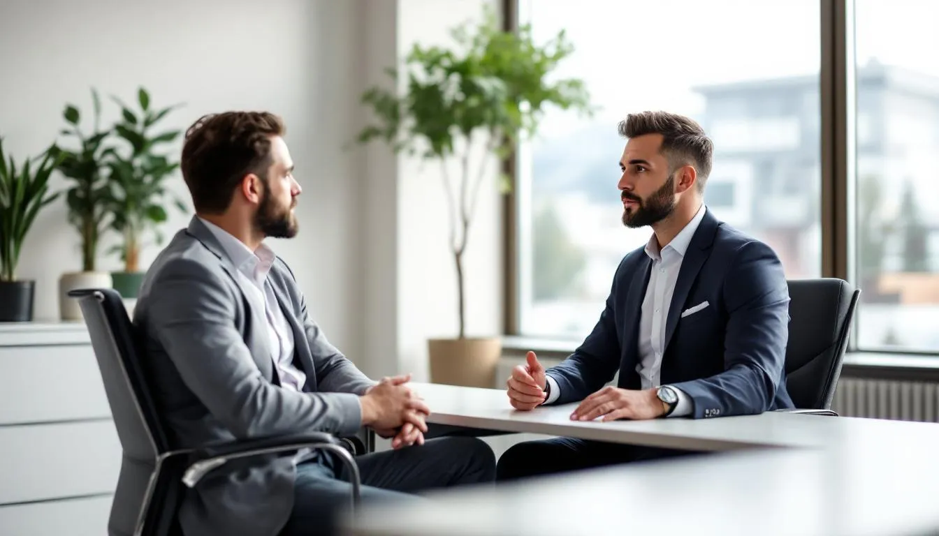 A Vail workers compensation attorney discussing a case with an injured worker.