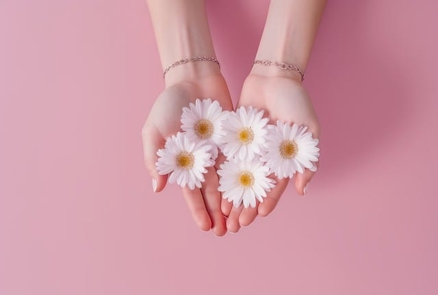 flower, beauty, hand