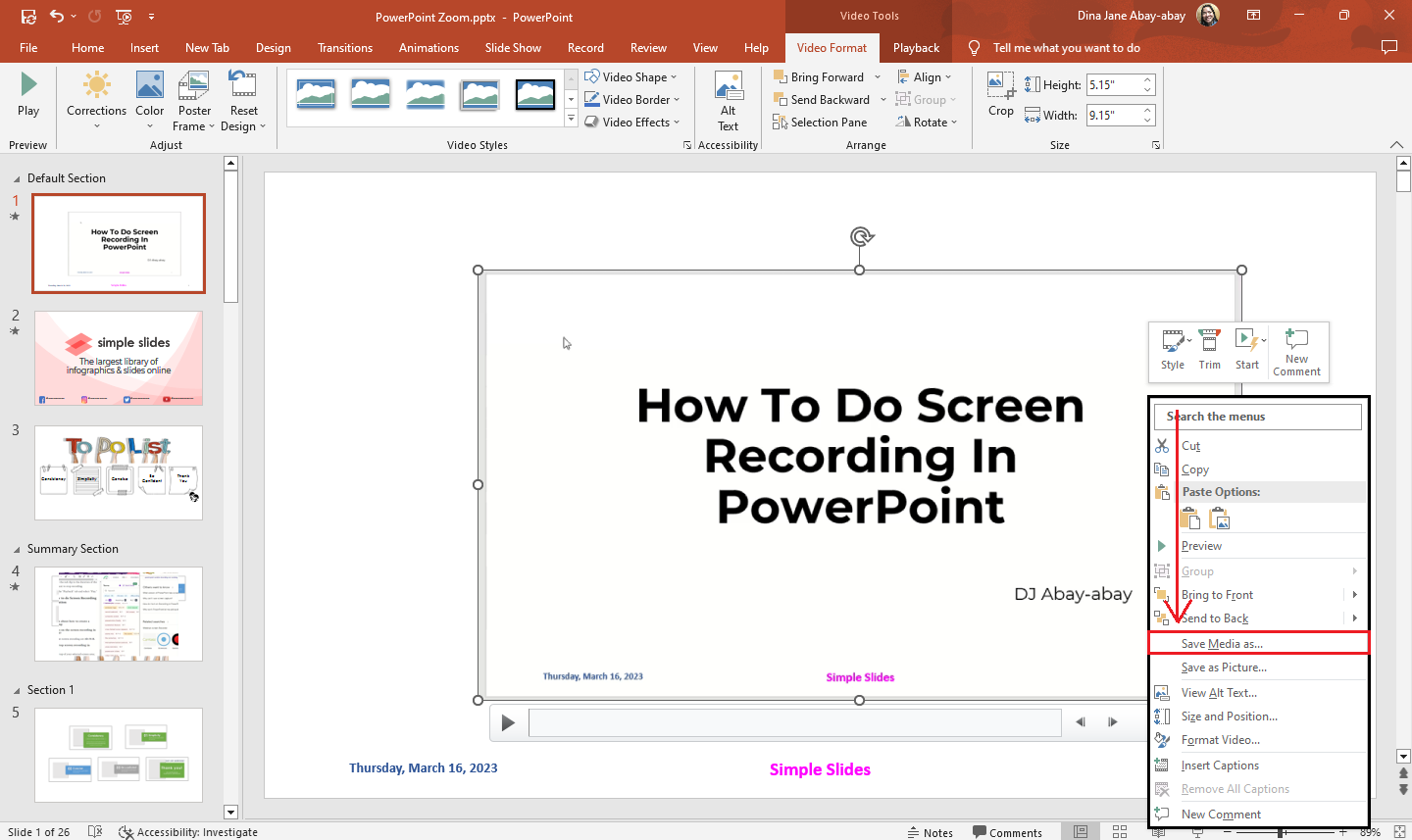 how to record video presentation in ppt