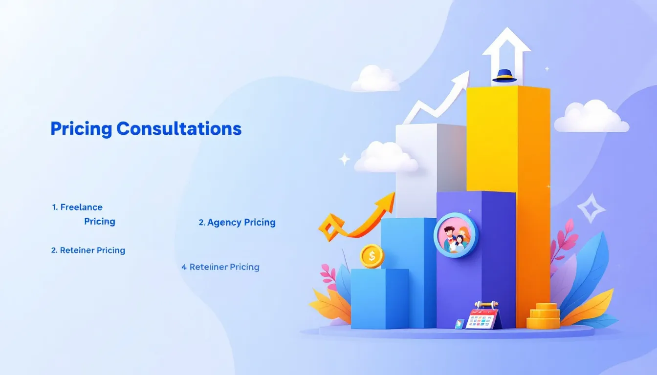 Different pricing models for social media marketing consultation displayed visually.