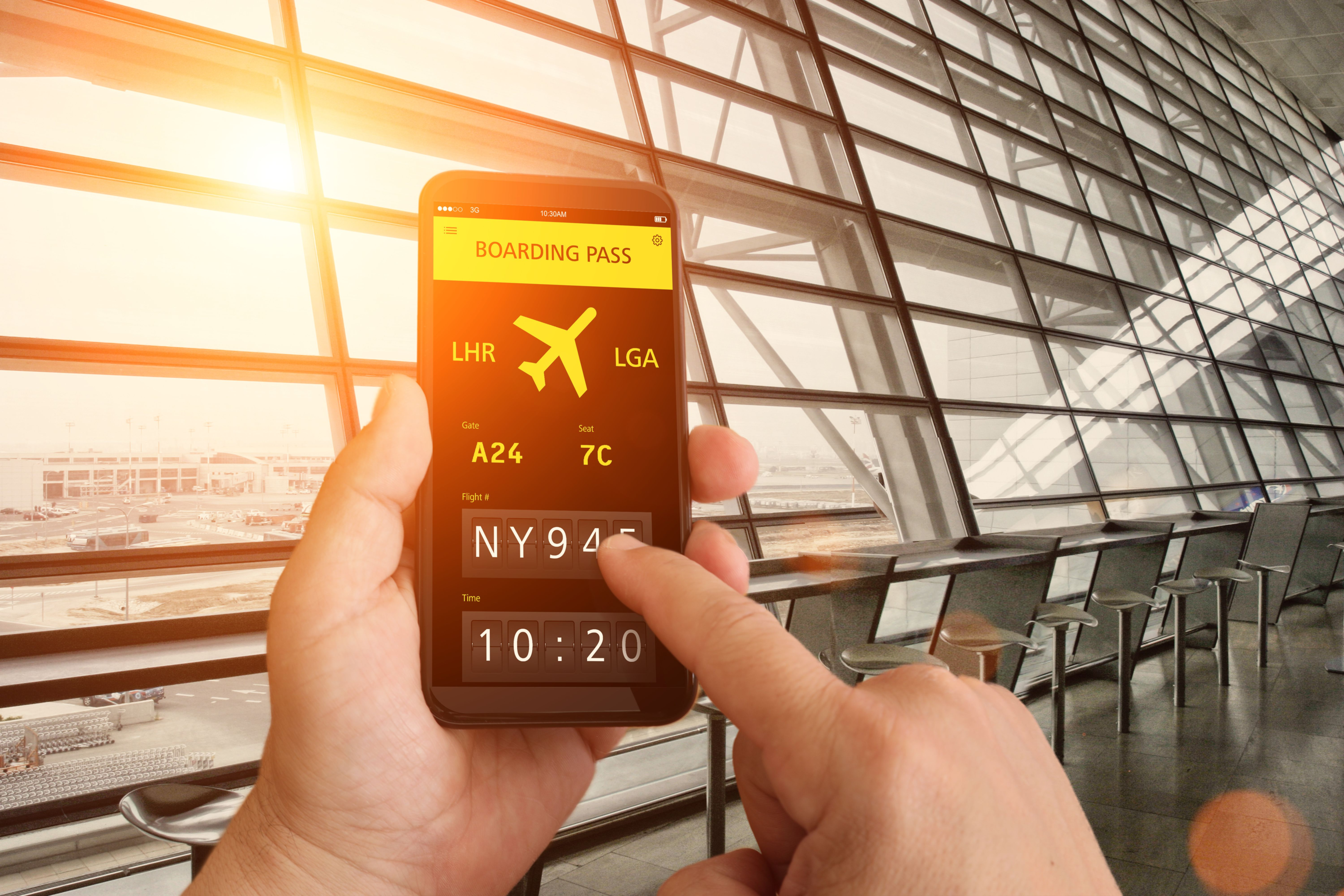Mobile application for tracking airplanes and obtaining online boarding pass