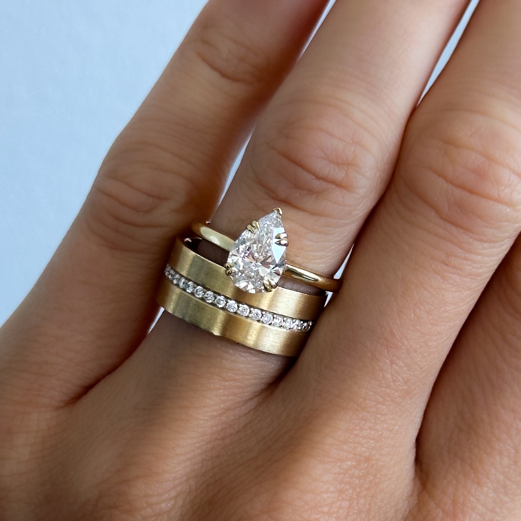 Wide Flat Diamond Pavé Eternity Band