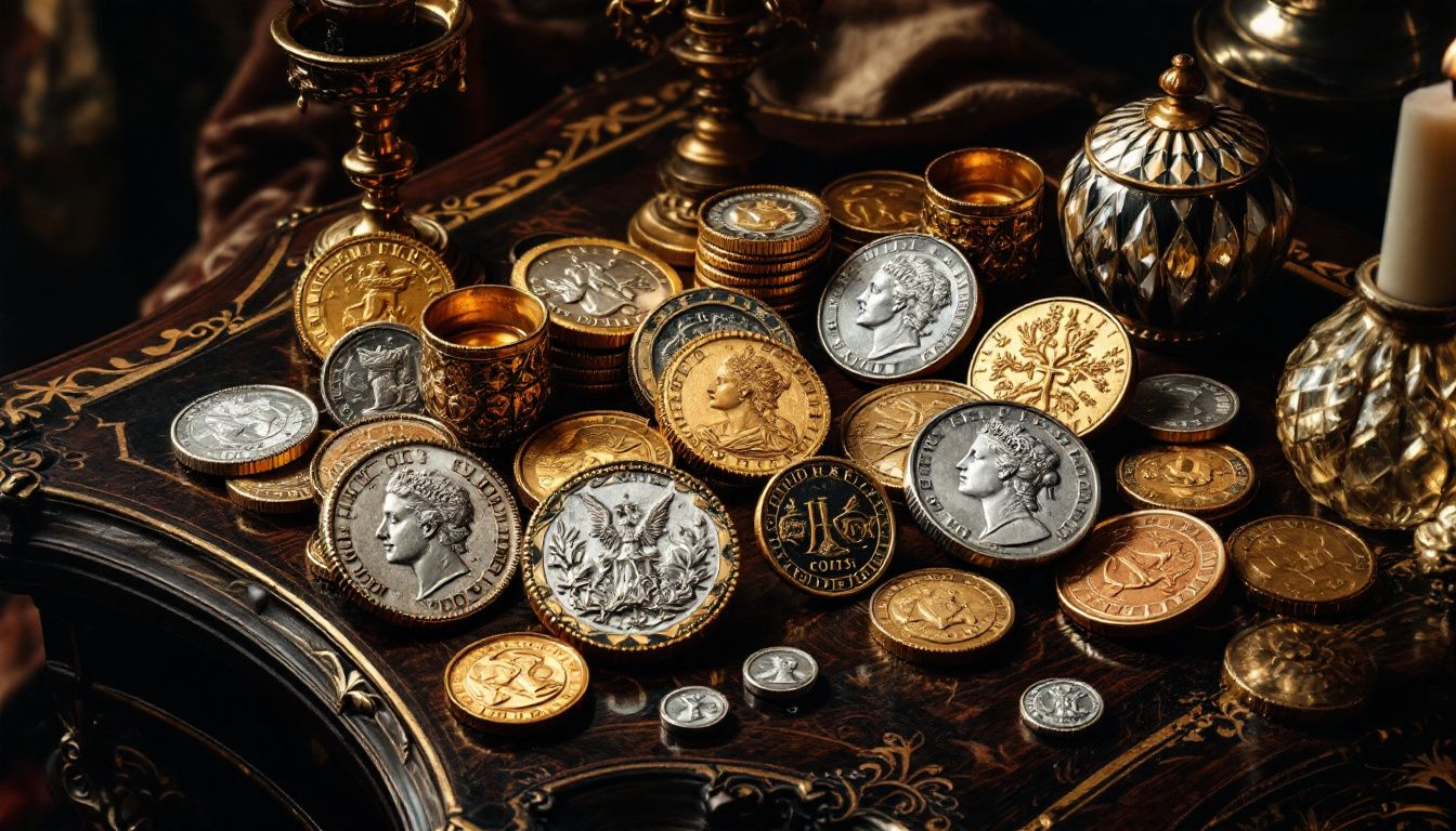 A collection of collectible coins worth millions.