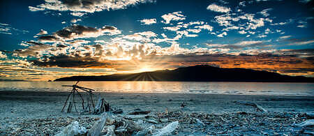 New Zealand Vacation,, Dramatic cloudscape at sunset