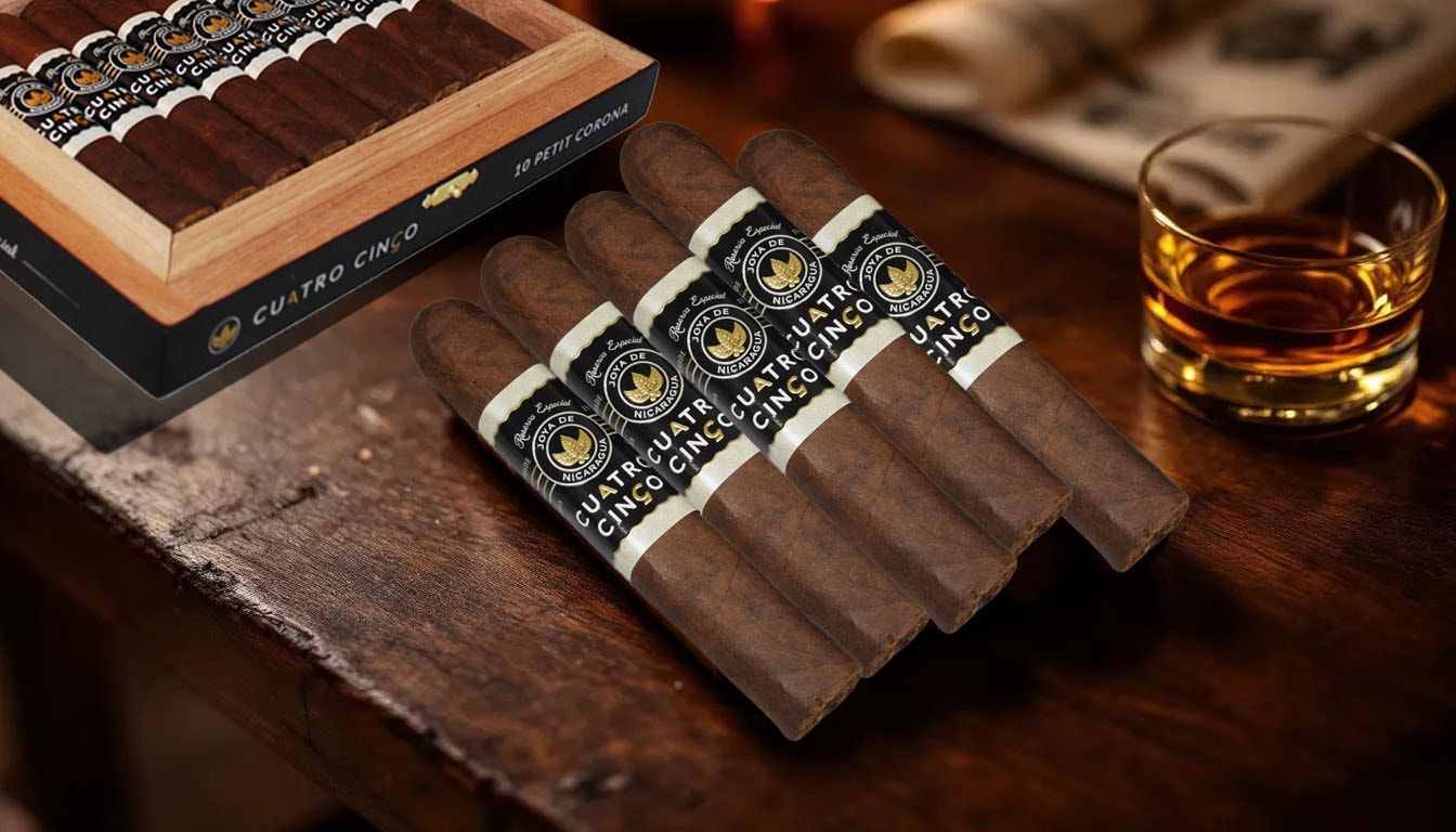 Cigar lovers thoughts on Joya de Nicaragua Cuatro Cinco cigars showcasing a selection of Nicaraguan cigars.