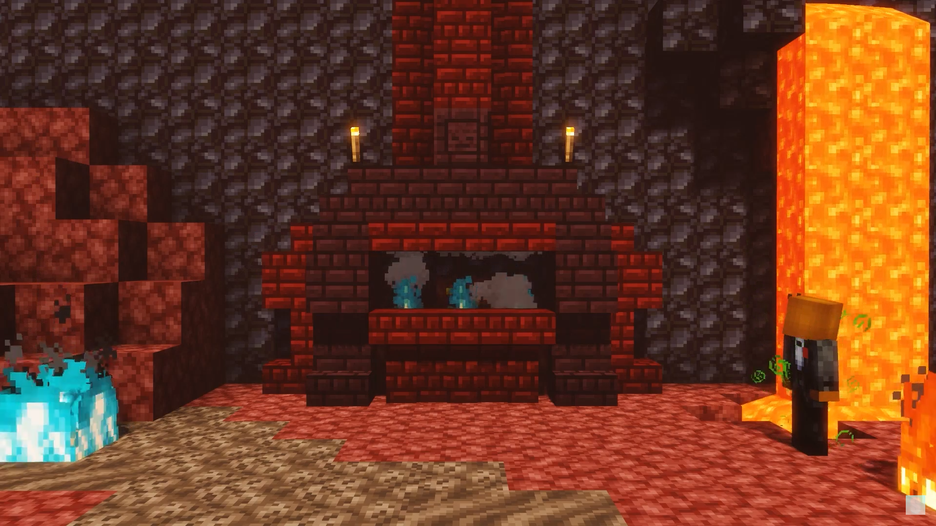 A Nether-themed Fireplace created by Satiscraft.