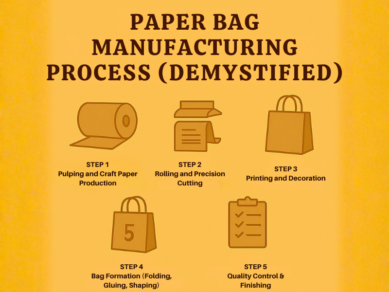 An illustration of a Paper Bag Manufacturing Process (Demystified)