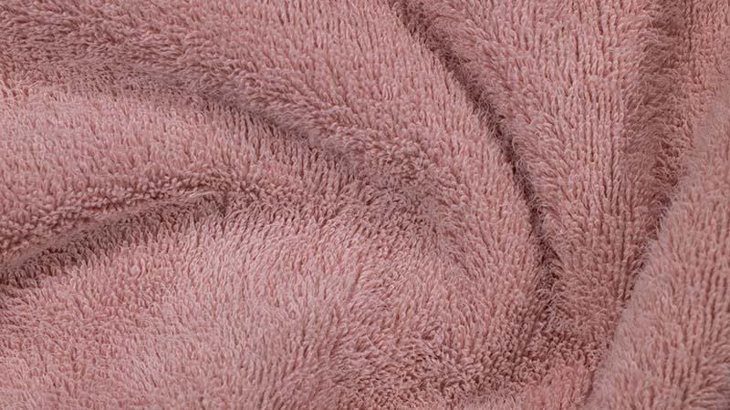 Close up of pink terry weave towel