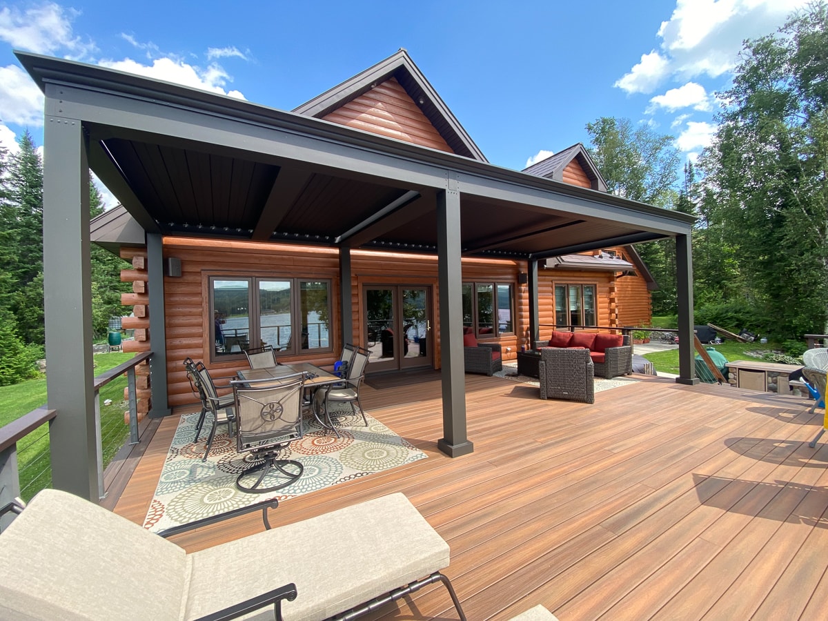 significantly impact your wood deck with a low maintenance structure  using natural bronze color option in your backyard
