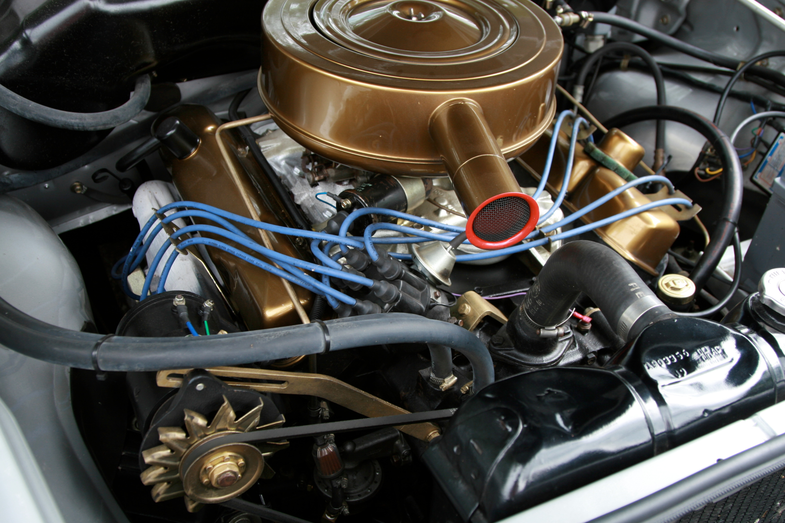 A car engine with copper wiring
