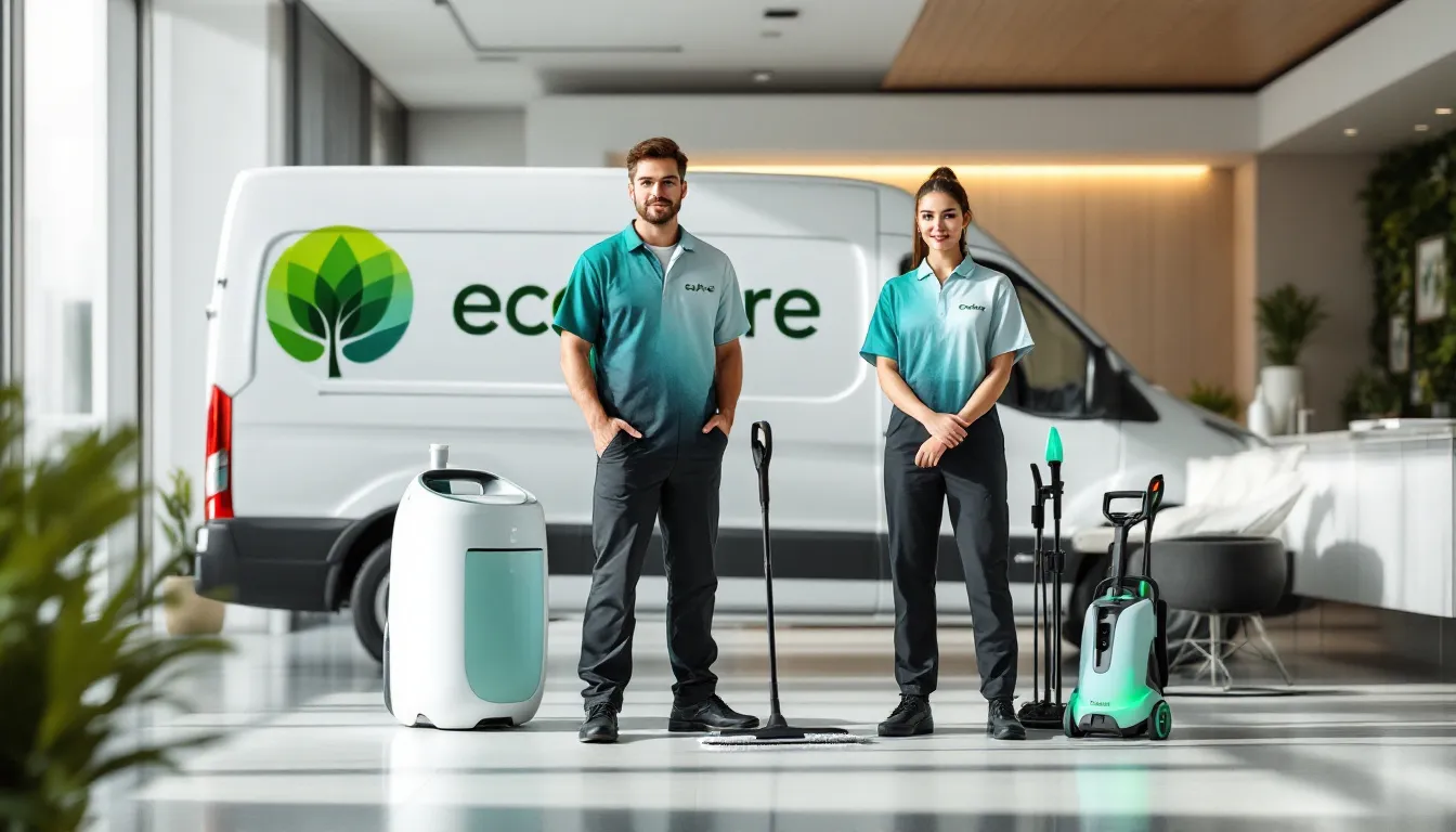 A professional team providing bio cleaning services in a residential setting.