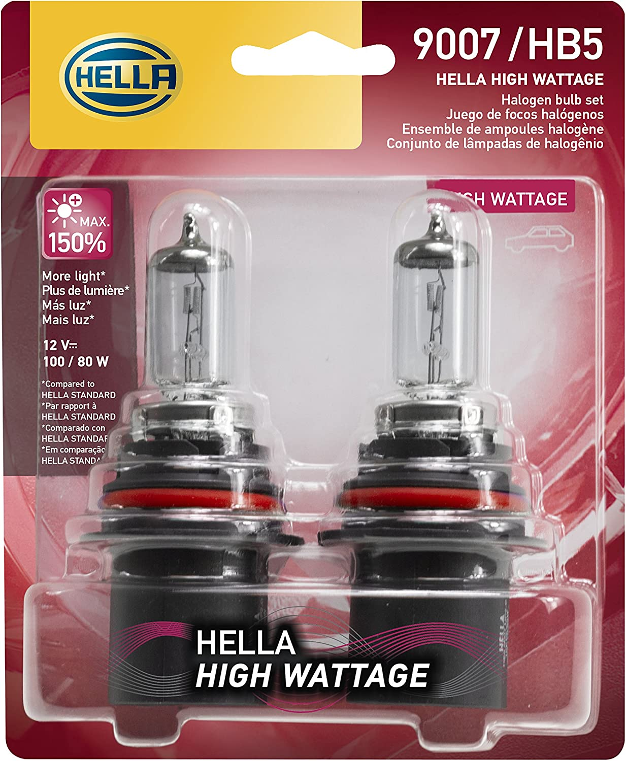HELLA 9007 100/80WTB Twin Blister High Wattage Bulbs