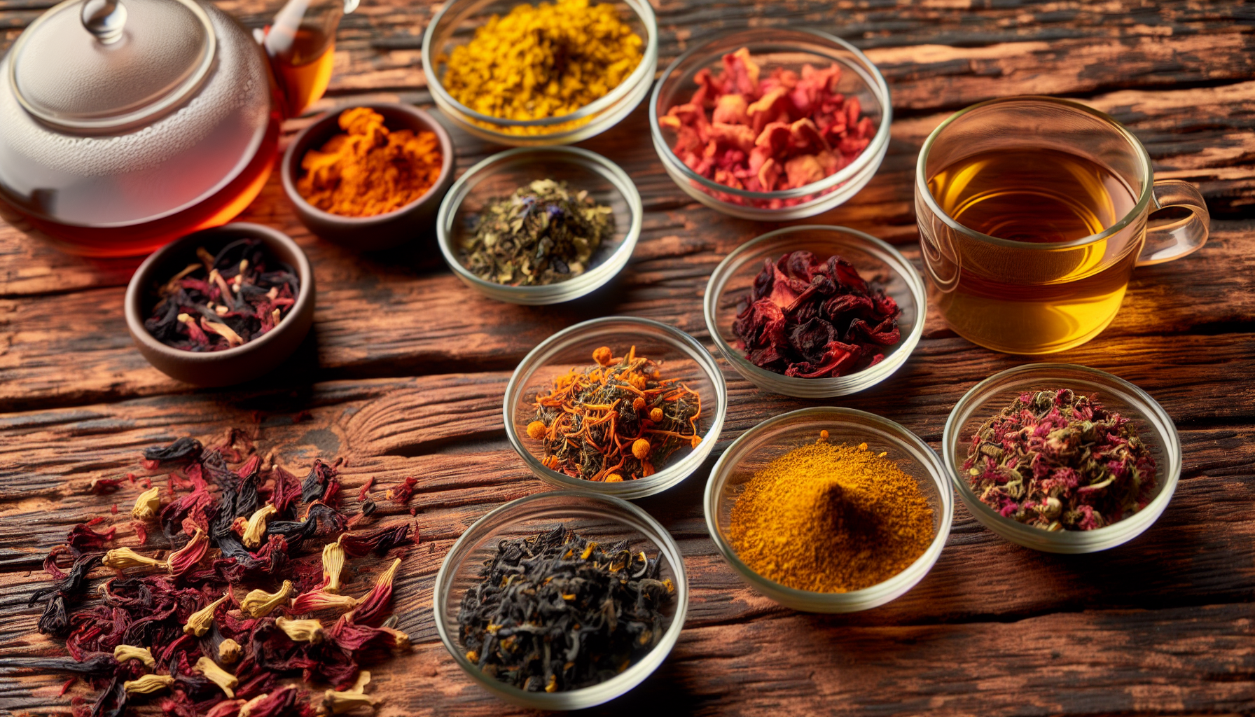 Exotic herbal teas assortment