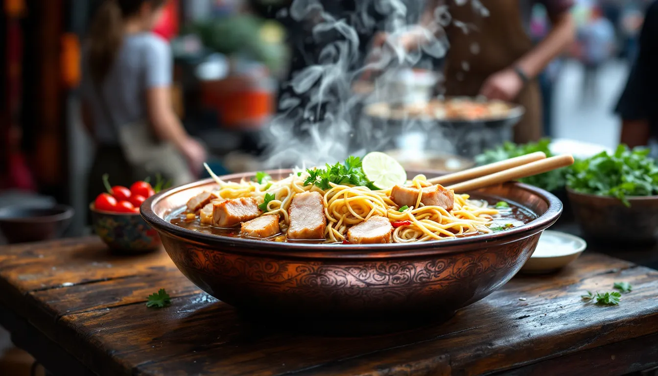 A beautifully plated authentic Chinese dish, highlighting the vibrant colors and textures.