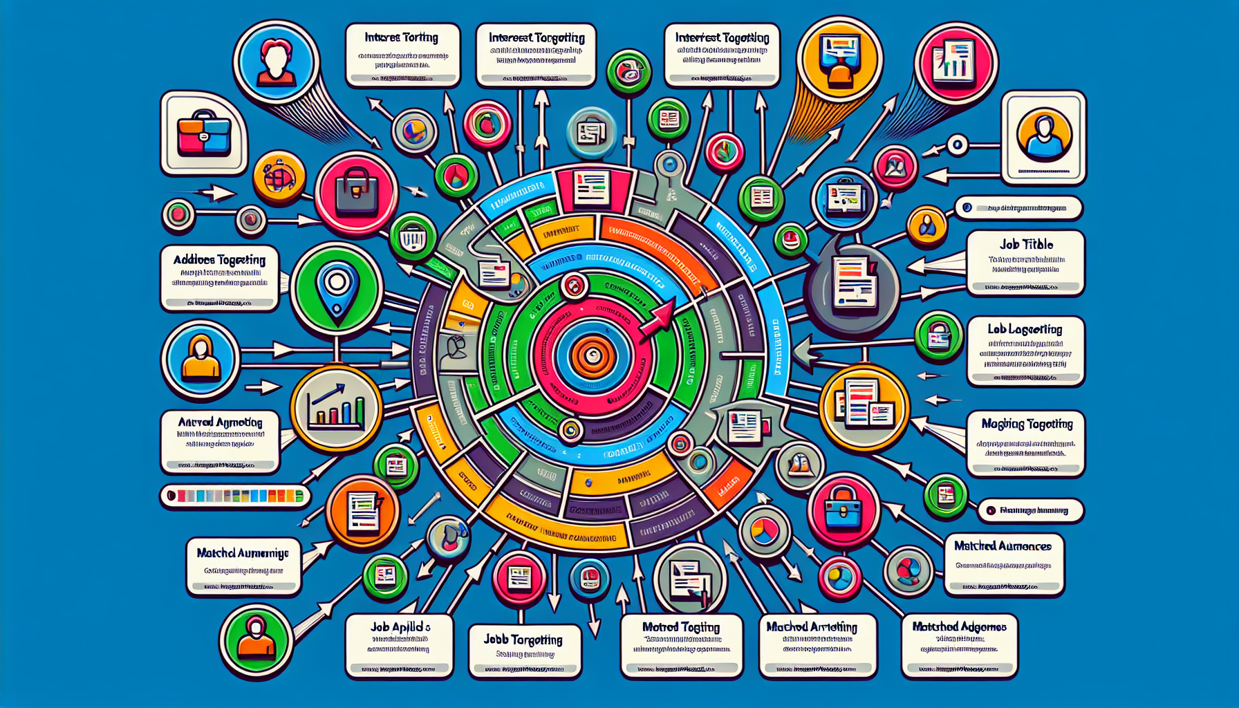 An illustration of the audience targeting options available on LinkedIn.