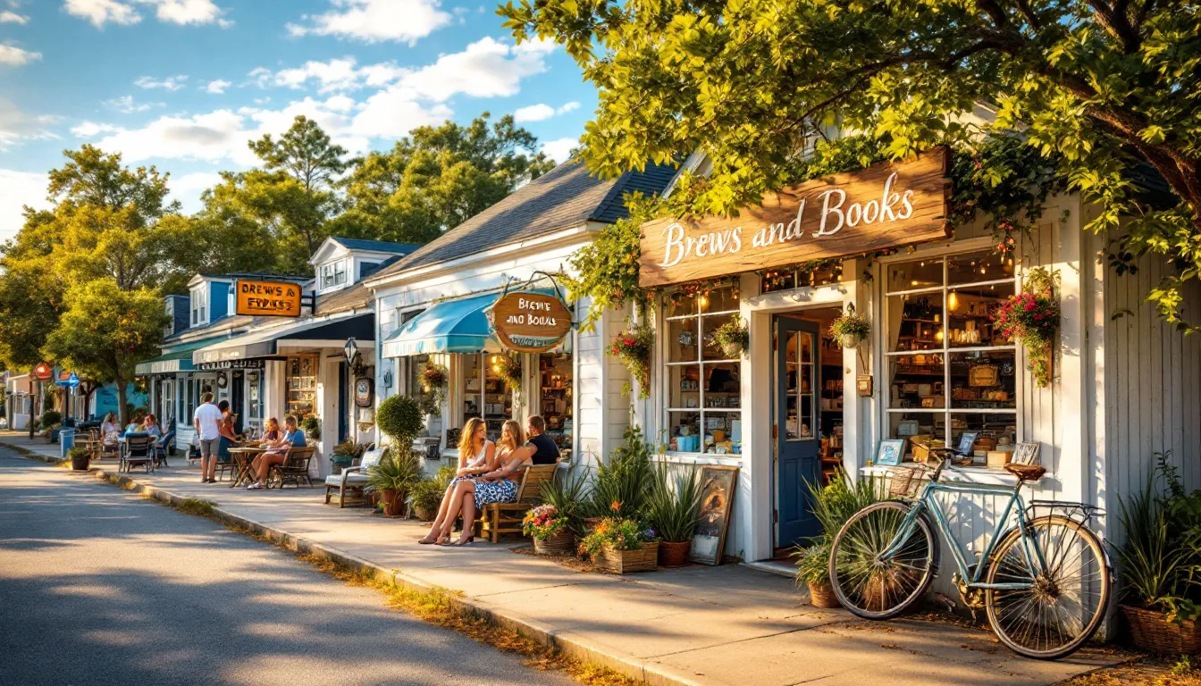 A scenic view of coffee shops on the Eastern Shore of Alabama, showcasing local favorites.