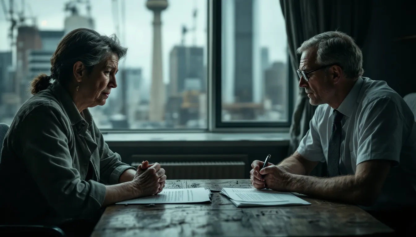 A person consulting with a lawyer about a hit and run accident case.